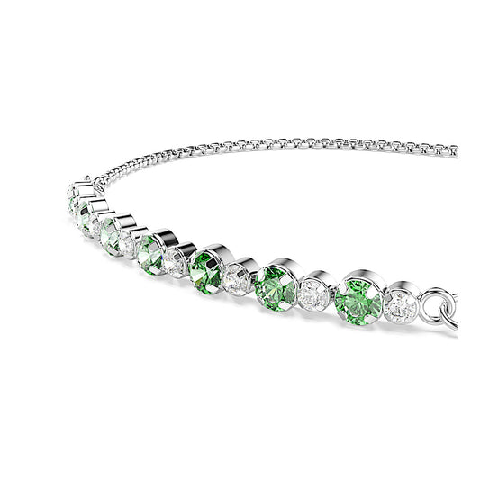Pulsera Matrix, Talla redonda, Verde, Baño de rodio