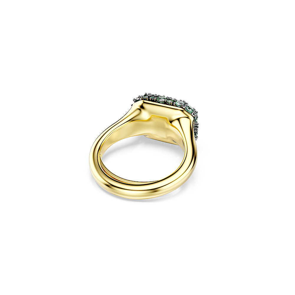 Anillo de cóctel Sublima, Talla octogonal, Verde, Acabado en oro de 18 quilates
