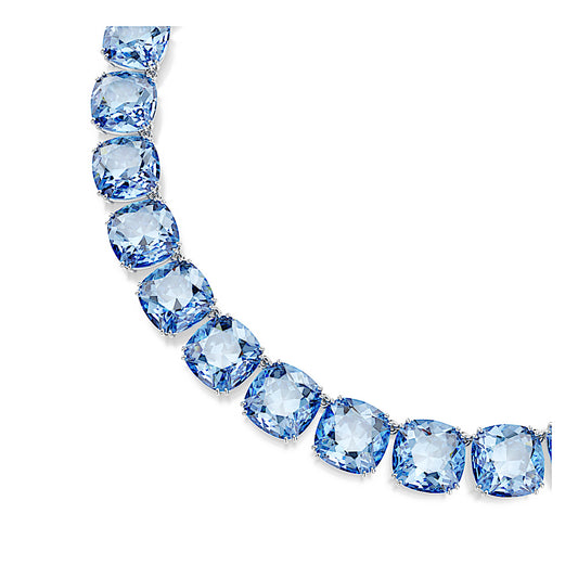Collar Millenia, Talla cojin, Azul, Baño de rodio