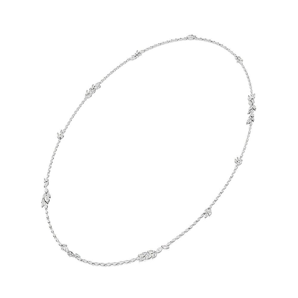 Collar Mesmera, Talla marquisa, Blanco, Baño de rodio