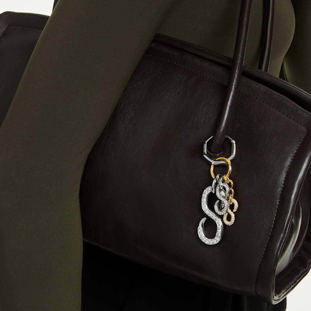 Accesorio para bolso, Talla redonda, Blanco, Combinación de acabados metálicos