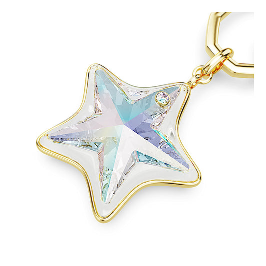 Accesorio para bolso, Tallas mixtas, Estrella, Blanco, Baño tono oro