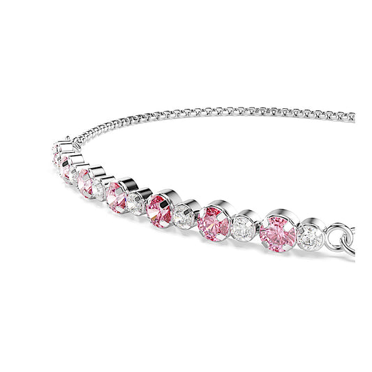Pulsera Matrix, Talla redonda, Rosa, Baño de rodio
