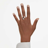 Anillo abierto Mesmera Attract Talla de corazón, Pavé, Corazón, Blanco, Acabado en tono plateado