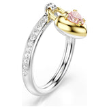 Anillo con motivo Idyllia Tallas mixtas, Corazón, Rosa, Combinación de acabados metálicos