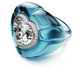 Anillo de cóctel Dulcis Talla de corazón, Pavé, Corazón, Azul