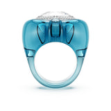 Anillo de cóctel Dulcis Talla de corazón, Pavé, Corazón, Azul