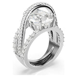 Anillo de cóctel Hyperbola, Tallas mixtas, Blanco, Baño de rodio