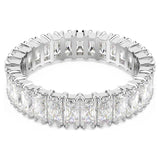 Anillo Matrix Talla baguette, Blanco, Acabado en tono plateado