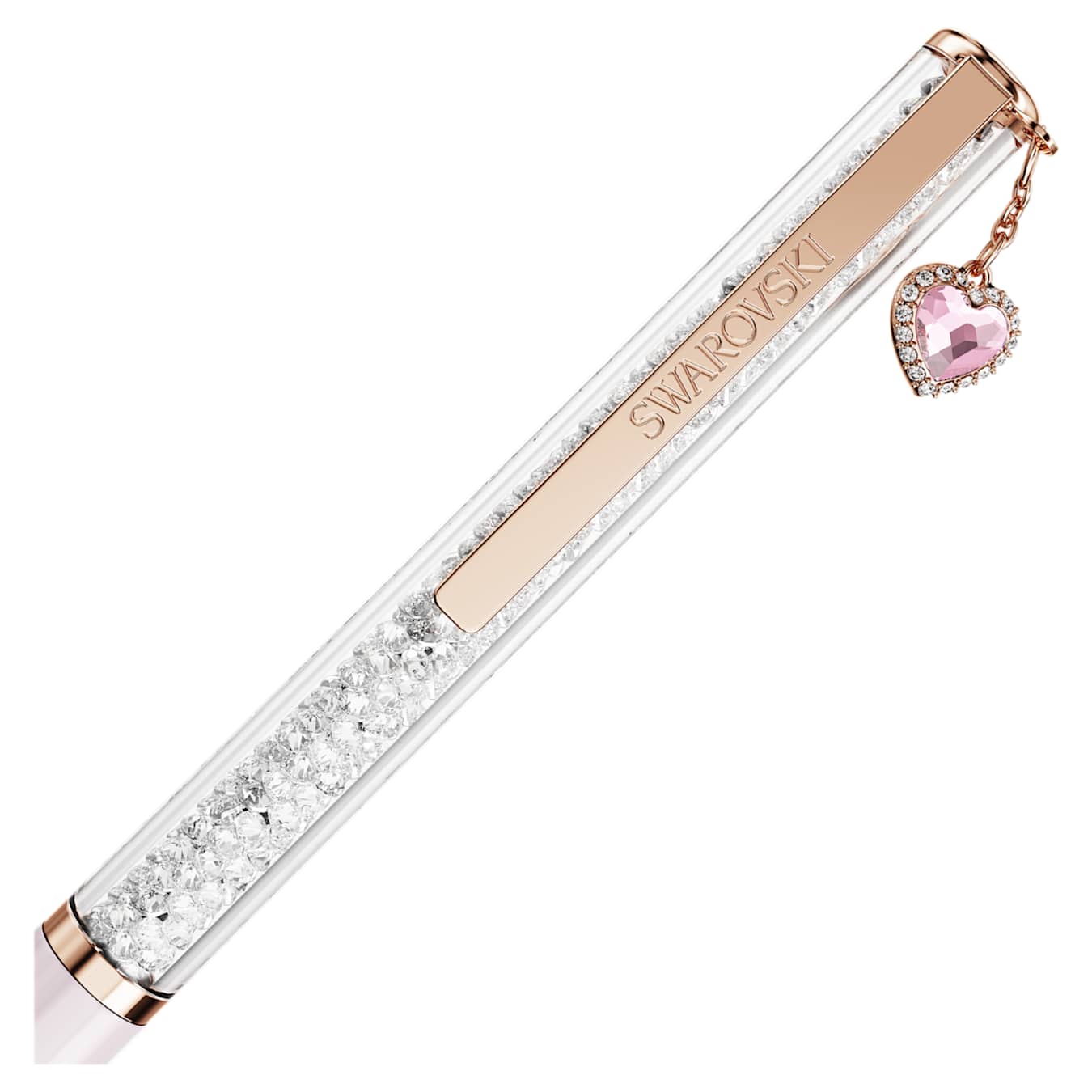Bolígrafo Crystalline Corazón, Rosa, Lacado rosa, baño tono oro rosa