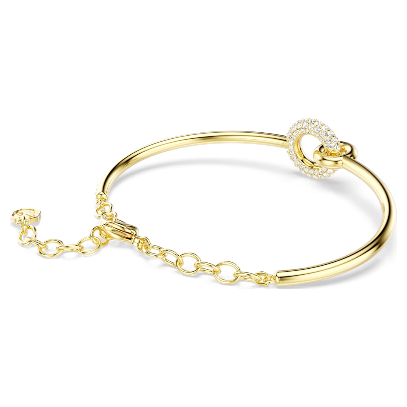Brazalete Dextera Talla redonda, Blanco, Baño tono oro