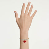 Charm Idyllia Talla redonda, Corazón, Rojo, Baño tono oro