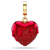 Charm Idyllia Talla redonda, Corazón, Rojo, Baño tono oro