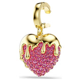 Charm Idyllia Talla redonda, Corazón, Rosa, Baño tono oro