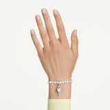 Charm Idyllia Tallas mixtas, Corazón con llave, Blanco, Baño de rodio