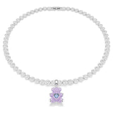 Charm Idyllia Tallas mixtas, Osito, Morado, Baño de rodio