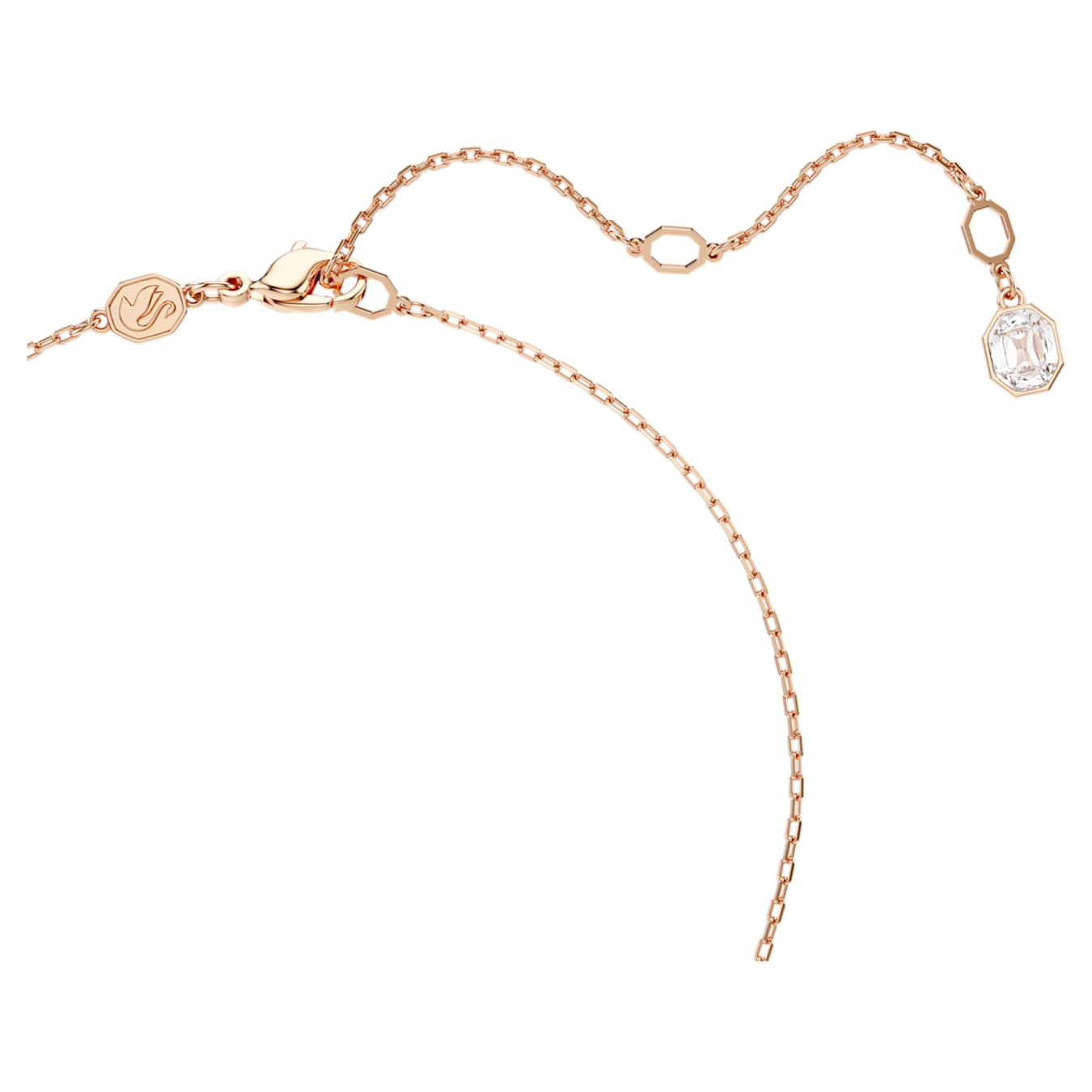 Colgante Constella, Pavé, Talla redonda, Blanco, Baño tono oro rosa