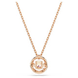 Colgante Constella Talla redonda, Dancing Stone, Rosa, Baño tono oro rosa