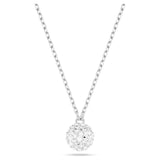 Colgante Dextera, Talla redonda, Esfera, Blanco, Baño de rodio