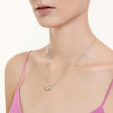 Colgante Hyperbola, Talla redonda, Blanco, Baño de rodio