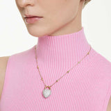 Colgante Idyllia Tallas mixtas, Corazón, Blanco, Baño tono oro