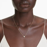 Colgante Imber, Talla redonda, Blanco, Baño tono oro