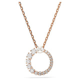 Colgante Matrix, Crystal Pearl, Talla redonda, Blanco, Baño tono oro rosa