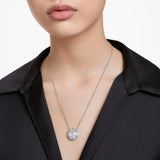 Colgante Mesmera, Talla octogonal, Blanco, Baño de rodio