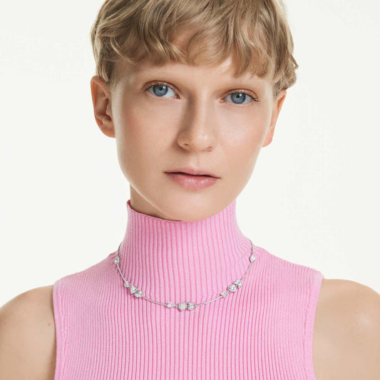Collar Idyllia Corazón con flecha, Blanco, Baño de rodio