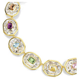 Collar Tennis Chroma Talla octogonal, Multicolor, Baño tono oro