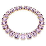 Collar Tennis Millenia Talla octogonal, Morado, Baño tono oro