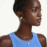 Conjunto Idyllia Tallas mixtas, Corazón con flecha, Blanco, Baño tono oro rosa