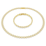 Conjunto Una Angelic Talla redonda, Blanco, Baño tono oro