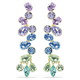 Pendientes Gema, Tallas mixtas, Candelabro, Largos, Multicolores, Baño tono oro