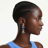 Pendientes Gema, Tallas mixtas, Candelabro, Largos, Multicolores, Baño tono oro