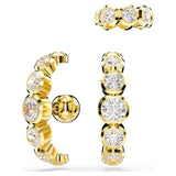 Pendiente ear cuff ImberConjunto (3), Talla redonda, Blanco, Baño tono oro