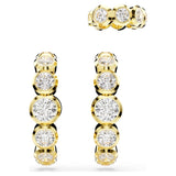 Pendiente ear cuff ImberConjunto (3), Talla redonda, Blanco, Baño tono oro