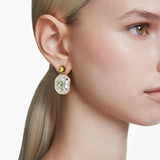 Pendientes Chroma Diseño asimétrico, Talla octogonal, Multicolores, Baño tono oro