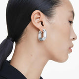 Pendientes de aro Lucent, Forma octagonal, Pequeños, Blancos