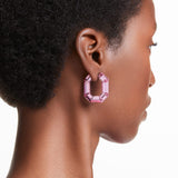 Pendientes de aro Lucent, Forma octagonal, Pequeños, Rosas