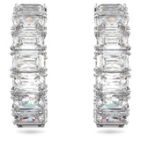 Pendientes de aro Matrix Talla octogonal, Blancos, Baño de rodio