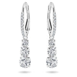 Pendientes de aro Stilla, blanco, Baño de Rodio