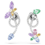 Pendientes de gota con adorno para pendientes Ariana Grande x Swarovski Tallas mixtas, Libélula, flor, Multicolor, Baño de rodio