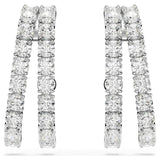 Pendientes ear cuff Matrix Talla redonda, Blancos, Baño de rodio