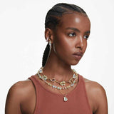 Pendientes GemaDiseño asimétrico, Tallas mixtas, Multicolores, Baño tono oro