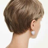 Pendientes Idyllia Tallas mixtas, Corazón, Blancos, Baño tono oro