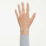 Pulsera Idyllia Perla de cristal, Talla redonda, Osito, Tono dorado, Baño tono oro