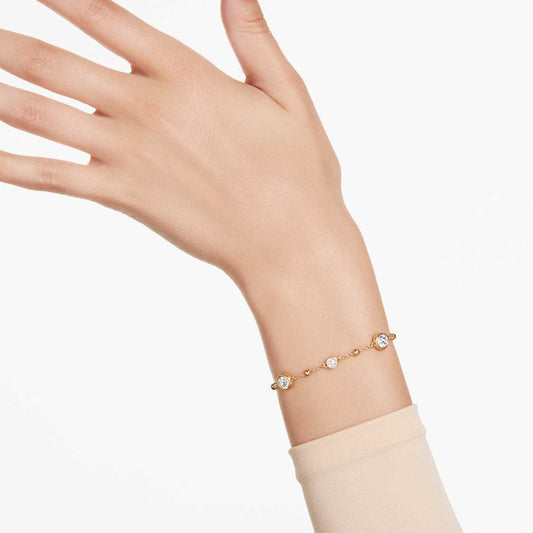 Pulsera Imber, Talla redonda, Blanca, Baño tono oro