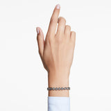 Pulsera Imber Tennis, Talla redonda, Negra, Baño de rutenio