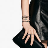 Pulsera Imber Tennis, Talla redonda, Negra, Baño de rutenio